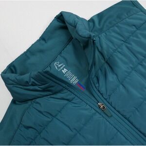 Rhoback Mens M Performance Quilted Vest Green Full Zip Golf Fulton Hybrid